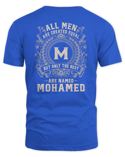 All Men Are Created Equal Cool Logo Shirt MOHAMED M1-60 / Unisex Standard T-Shirt / royal