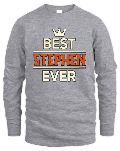 Best Your Name With Crown Shirt STEPHEN M1-59 / Men's Long Sleeved T-Shirt / sport grey