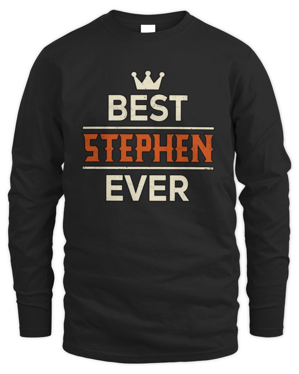 Best Your Name With Crown Shirt STEPHEN M1-59 / Men's Long Sleeved T-Shirt / black