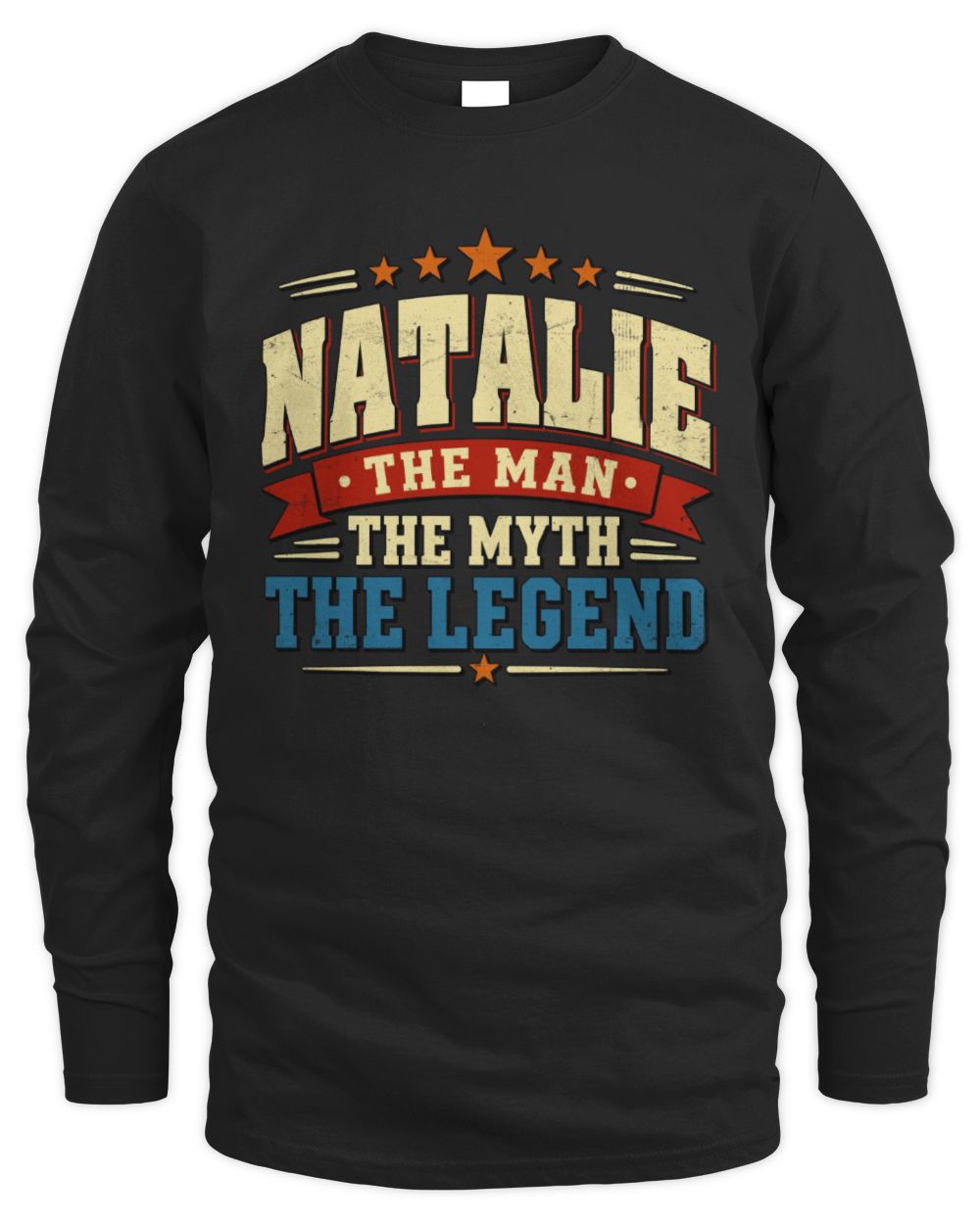 The Man The Myth The Legend Ribbon Vintage T-Shirt NATALIE M1-56 / Men's Long Sleeved T-Shirt / black