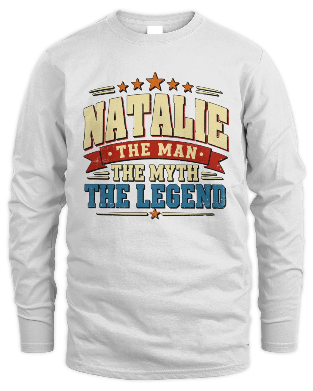 The Man The Myth The Legend Ribbon Vintage T-Shirt NATALIE M1-56 / Men's Long Sleeved T-Shirt / white