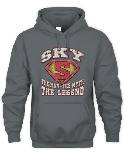The Man The Myth The Legend Superman Graphic T-Shirt SKY M1-74 / Unisex Hoodie / charcoal