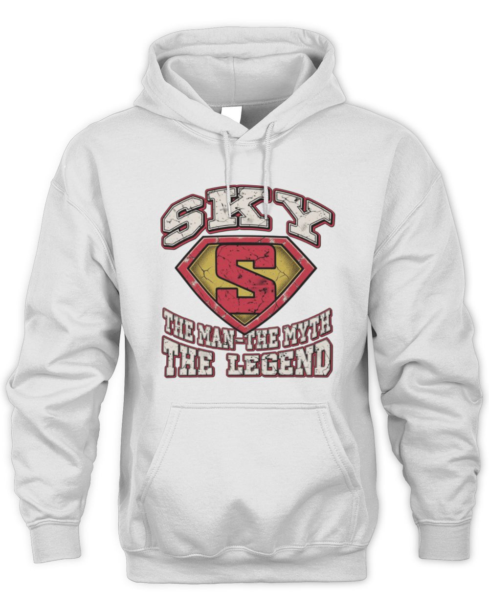 The Man The Myth The Legend Superman Graphic T-Shirt SKY M1-74 / Unisex Hoodie / white