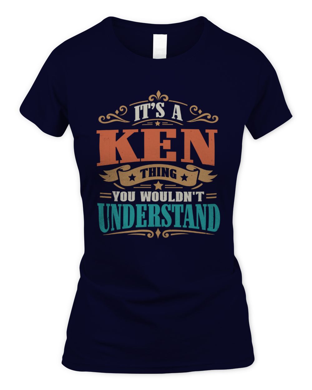 It’s a Name Thing Personalized Retro T-Shirt KEN M1-47 / Women's Standard T-Shirt / navy