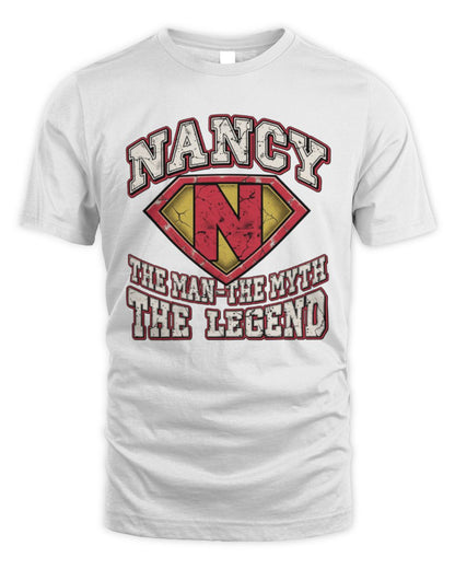 The Man The Myth The Legend Superman Graphic T-Shirt NANCY M1-74 / Unisex Standard T-Shirt / white