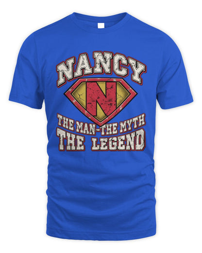 The Man The Myth The Legend Superman Graphic T-Shirt NANCY M1-74 / Unisex Standard T-Shirt / royal