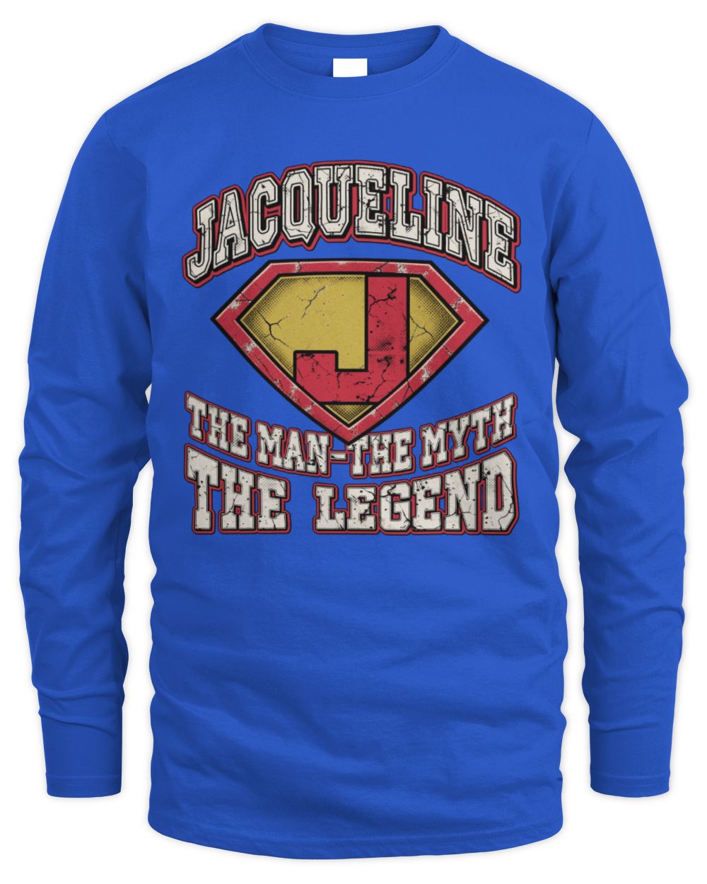 The Man The Myth The Legend Superman Graphic T-Shirt JACQUELINE M1-74 / Men's Long Sleeved T-Shirt / royal