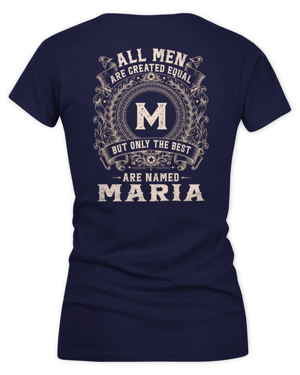All Men Are Created Equal Cool Logo Shirt MARIA M1-60 / Women's V-Neck T-Shirt / navy