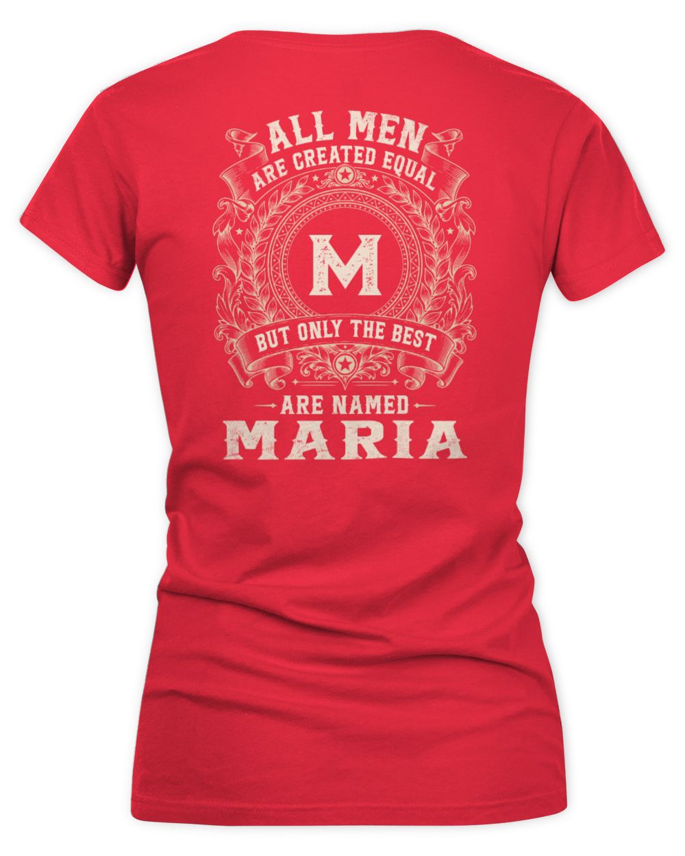 All Men Are Created Equal Cool Logo Shirt MARIA M1-60 / Women's V-Neck T-Shirt / red