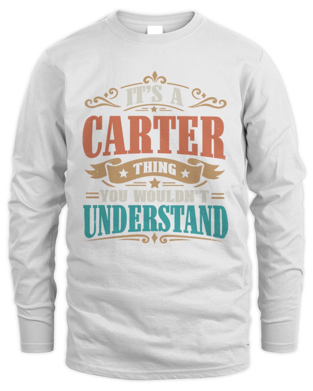 It’s a Name Thing Personalized Retro T-Shirt CARTER M1-47 / Men's Long Sleeved T-Shirt / white