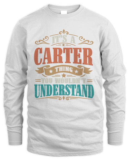 It’s a Name Thing Personalized Retro T-Shirt CARTER M1-47 / Men's Long Sleeved T-Shirt / white