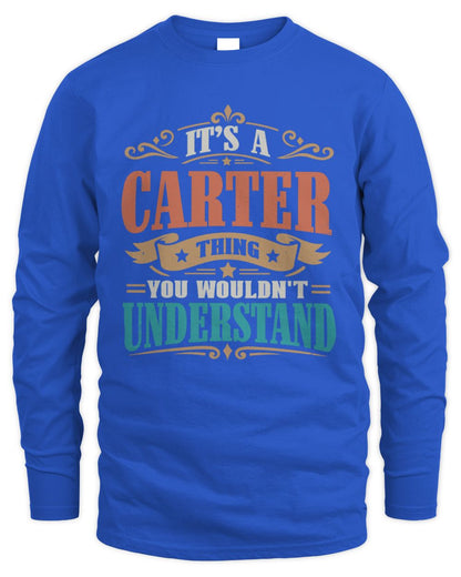 It’s a Name Thing Personalized Retro T-Shirt CARTER M1-47 / Men's Long Sleeved T-Shirt / royal