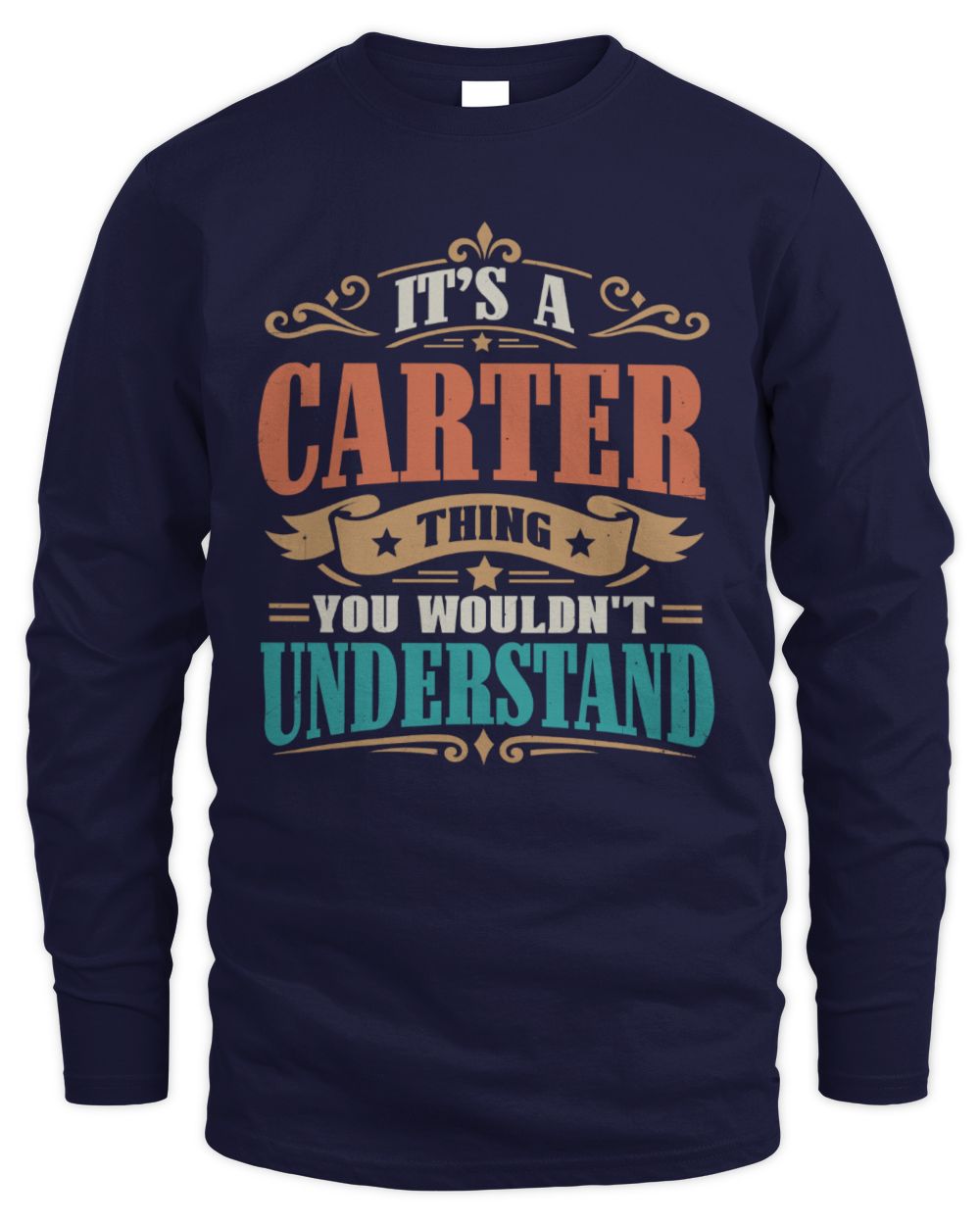 It’s a Name Thing Personalized Retro T-Shirt CARTER M1-47 / Men's Long Sleeved T-Shirt / navy