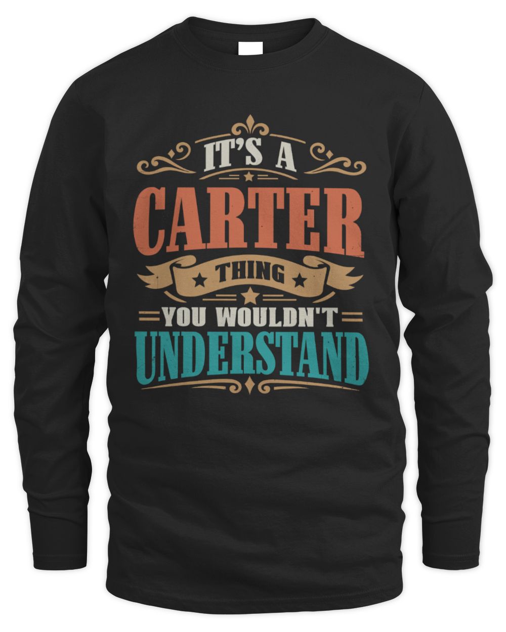 It’s a Name Thing Personalized Retro T-Shirt CARTER M1-47 / Men's Long Sleeved T-Shirt / black