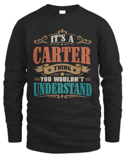 It’s a Name Thing Personalized Retro T-Shirt CARTER M1-47 / Men's Long Sleeved T-Shirt / black