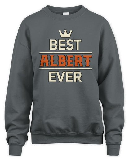 Best Your Name With Crown Shirt ALBERT M1-59 / Unisex Sweatshirt / charcoal