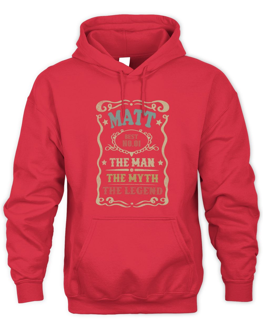 The Man The Myth The Legend Vintage Gold Wine Shirt MATT M1-52 / Unisex Hoodie / red