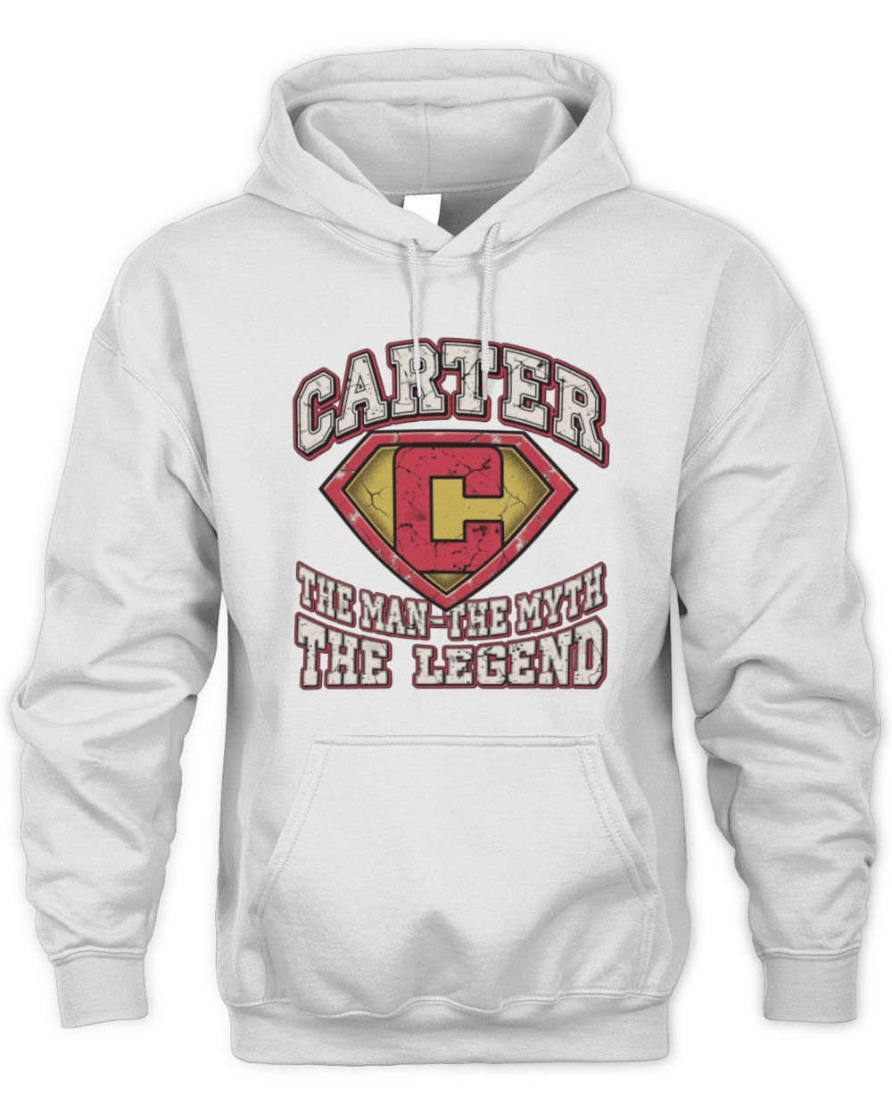 The Man The Myth The Legend Superman Graphic T-Shirt CARTER M1-74 / Unisex Hoodie / white