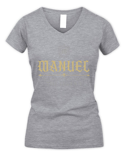 The Man The Myth The Legend Western Shirt MANUEL M1-78 / Women's V-Neck T-Shirt / sport grey