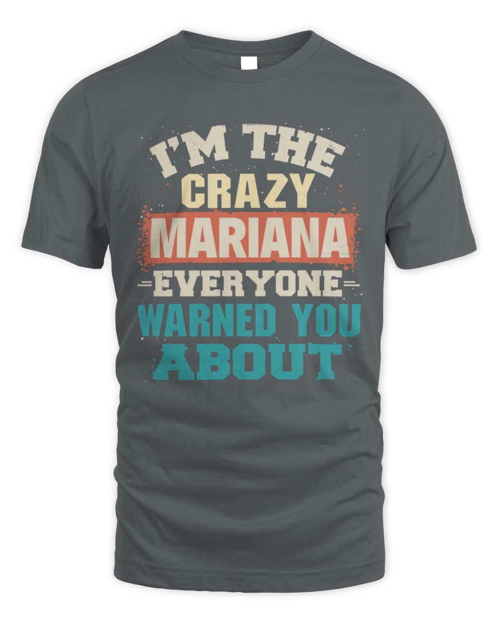 I'm the Crazy One Everyone Warned You About Retro Graphic T-Shirt MARIANA M1-70 / Unisex Standard T-Shirt / charcoal