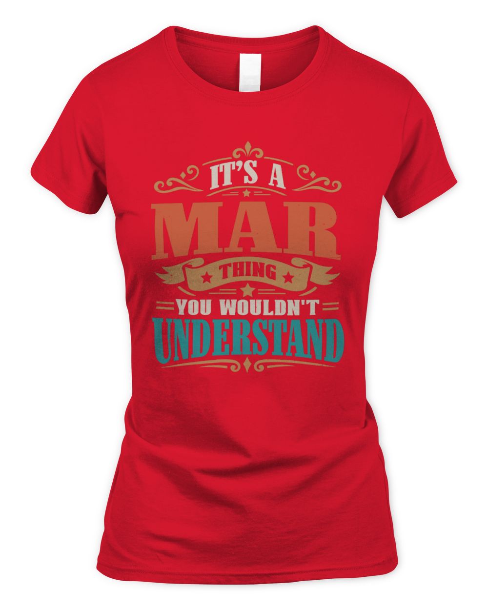 It’s a Name Thing Personalized Retro T-Shirt MAR M1-47 / Women's Standard T-Shirt / red