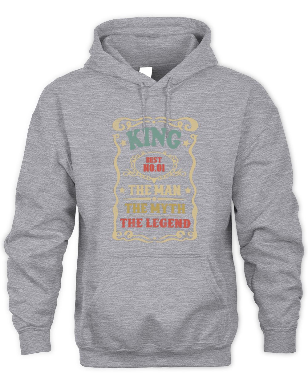 The Man The Myth The Legend Vintage Gold Wine Shirt KING M1-52 / Unisex Hoodie / sport grey