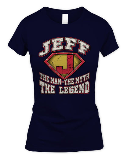 The Man The Myth The Legend Superman Graphic T-Shirt JEFF M1-74 / Women's Standard T-Shirt / navy