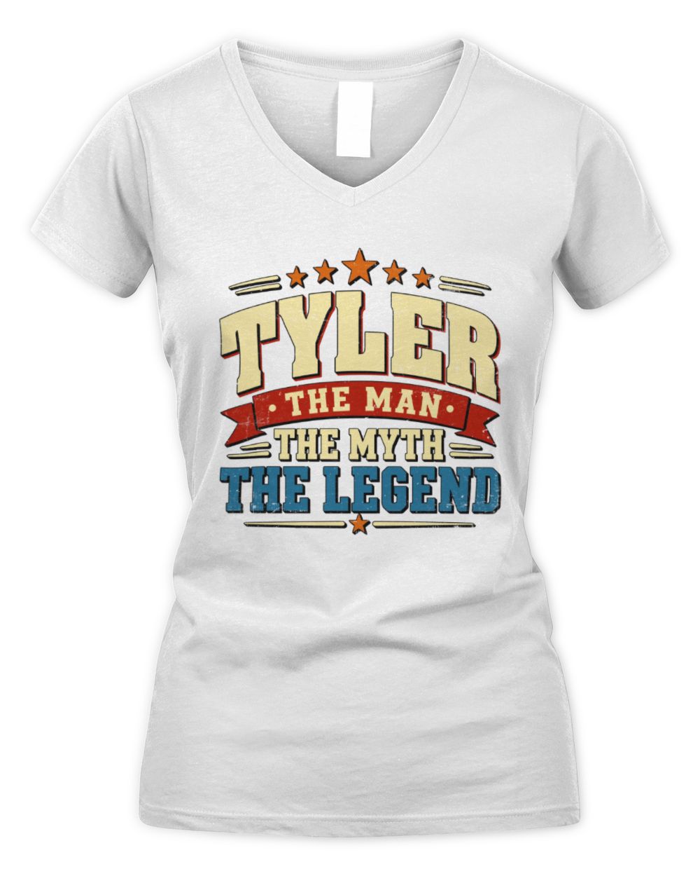 The Man The Myth The Legend Ribbon Vintage T-Shirt TYLER M1-56 / Women's V-Neck T-Shirt / white