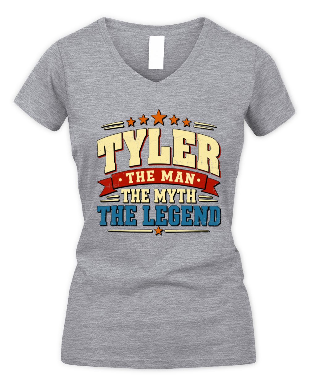 The Man The Myth The Legend Ribbon Vintage T-Shirt TYLER M1-56 / Women's V-Neck T-Shirt / sport grey