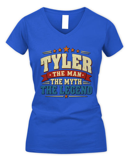 The Man The Myth The Legend Ribbon Vintage T-Shirt TYLER M1-56 / Women's V-Neck T-Shirt / royal