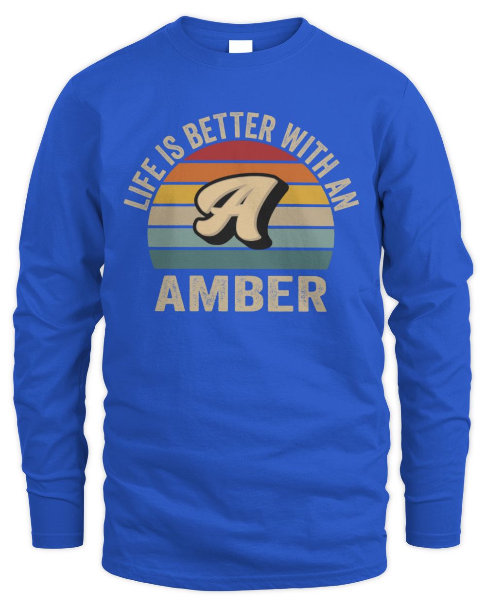 Life Is Better with Name Vintage Sun Shirt AMBER M1-50 / Men's Long Sleeved T-Shirt / royal
