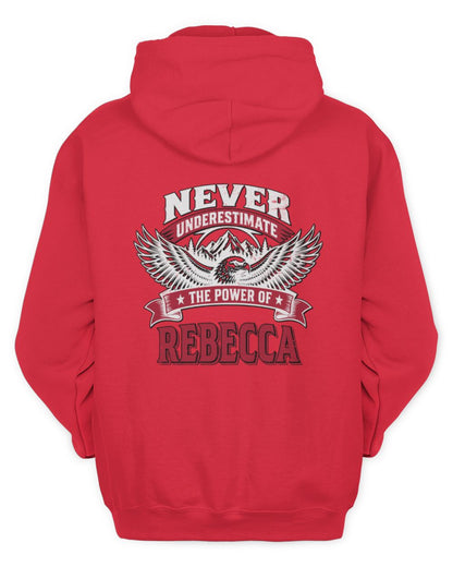 Never Underestimate Your Name Eagle Mountain Shirt REBECCA M1-61 / Unisex Hoodie / red
