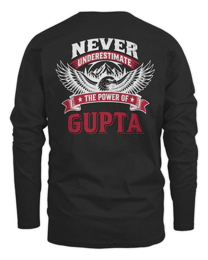 Never Underestimate Your Name Eagle Mountain Shirt GUPTA M1-61 / Men's Long Sleeved T-Shirt / black