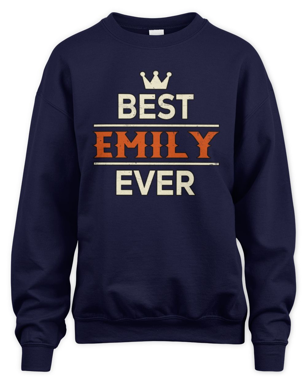 Best Your Name With Crown Shirt EMILY M1-59 / Unisex Sweatshirt / navy