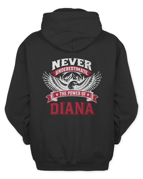 Never Underestimate Your Name Eagle Mountain Shirt DIANA M1-61 / Unisex Hoodie / black