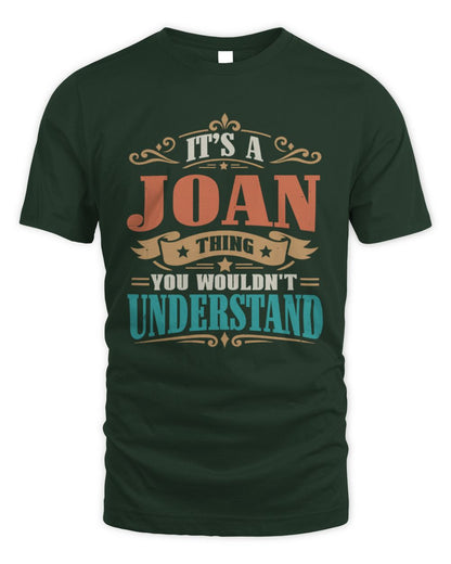 It’s a Name Thing Personalized Retro T-Shirt JOAN M1-47 / Unisex Standard T-Shirt / forest green