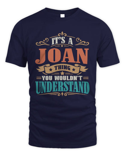 It’s a Name Thing Personalized Retro T-Shirt JOAN M1-47 / Unisex Standard T-Shirt / navy