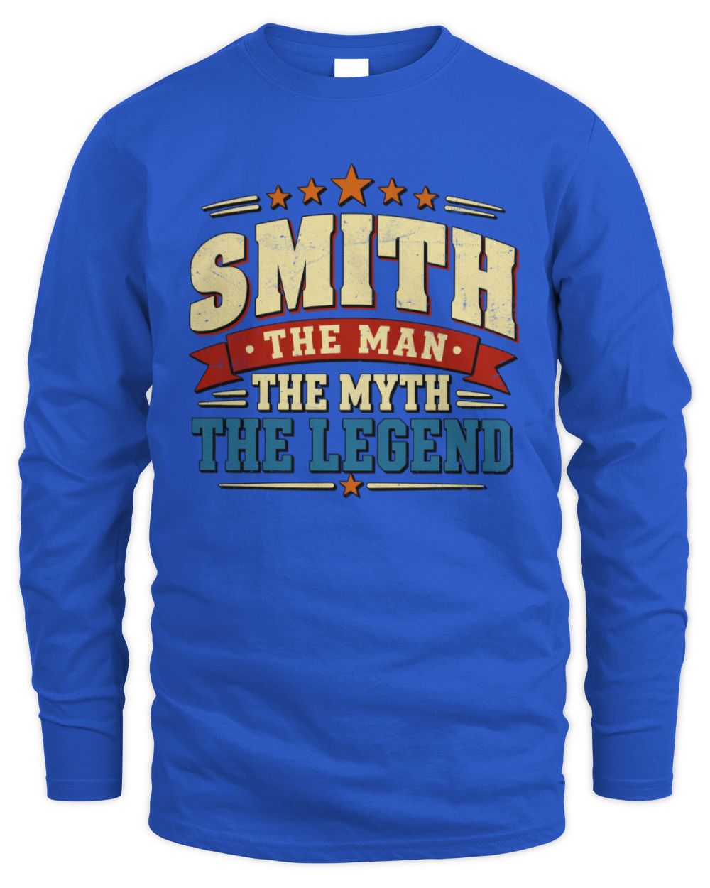 The Man The Myth The Legend Ribbon Vintage T-Shirt SMITH M1-56 / Men's Long Sleeved T-Shirt / royal