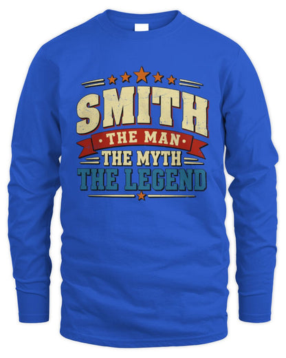 The Man The Myth The Legend Ribbon Vintage T-Shirt SMITH M1-56 / Men's Long Sleeved T-Shirt / royal