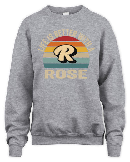 Life Is Better with Name Vintage Sun Shirt ROSE M1-50 / Unisex Sweatshirt / sport grey