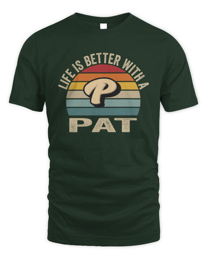Life Is Better with Name Vintage Sun Shirt PAT M1-50 / Unisex Standard T-Shirt / forest green