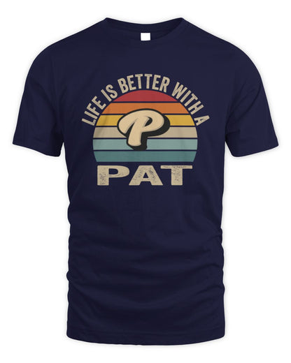 Life Is Better with Name Vintage Sun Shirt PAT M1-50 / Unisex Standard T-Shirt / navy