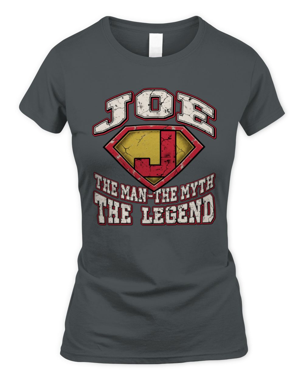 The Man The Myth The Legend Superman Graphic T-Shirt JOE M1-74 / Women's Standard T-Shirt / charcoal