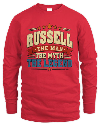The Man The Myth The Legend Ribbon Vintage T-Shirt RUSSELL M1-56 / Men's Long Sleeved T-Shirt / red