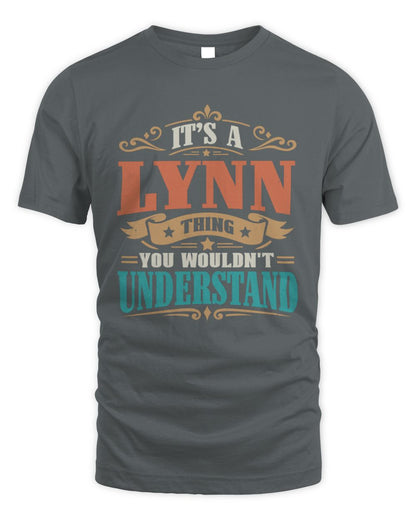 It’s a Name Thing Personalized Retro T-Shirt LYNN M1-47 / Unisex Standard T-Shirt / charcoal