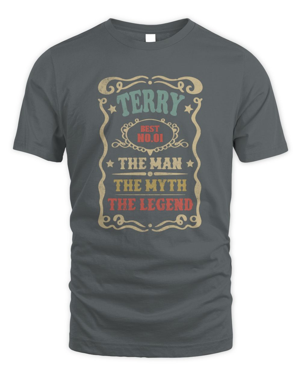 The Man The Myth The Legend Vintage Gold Wine Shirt TERRY M1-52 / Unisex Standard T-Shirt / charcoal