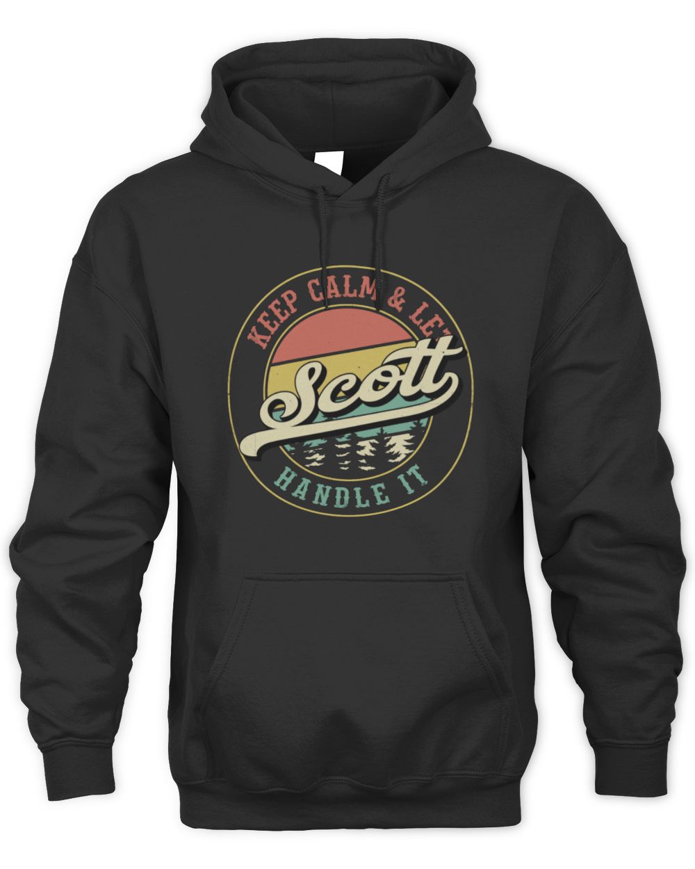 Keep Calm Let Your Name Handle It Retro T-Shirt SCOTT M1-54 / Unisex Hoodie / black