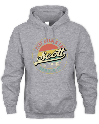 Keep Calm Let Your Name Handle It Retro T-Shirt SCOTT M1-54 / Unisex Hoodie / sport grey