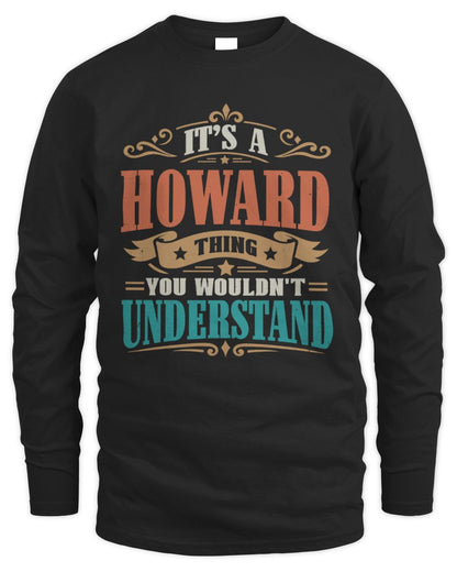 It’s a Name Thing Personalized Retro T-Shirt HOWARD M1-47 / Men's Long Sleeved T-Shirt / black