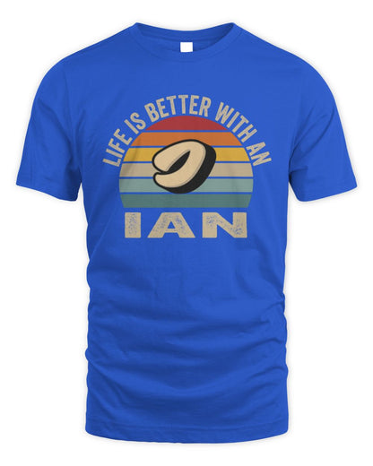 Life Is Better with Name Vintage Sun Shirt IAN M1-50 / Unisex Standard T-Shirt / royal